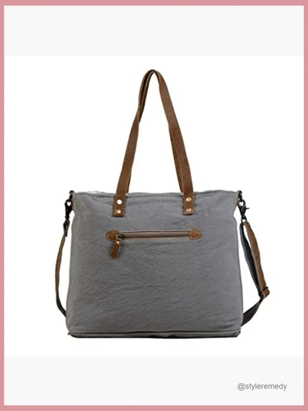 Upcycled Cotton & Leather Messenger Bag with Multiple Pockets & Adjustable Strap